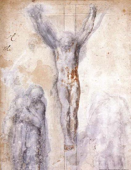 Michelangelo Buonarroti Christ Crucified between the Virgin and Nicodemus Norge oil painting art